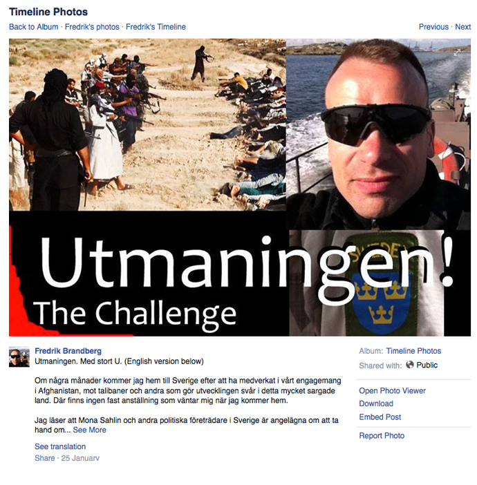 Screenshot from facebook.com/fredrik.brandberg