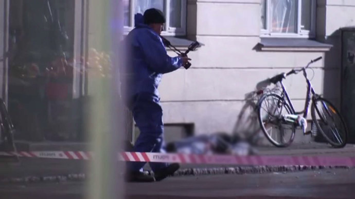 Still from APTN video shows man shot by police in Copenhagen on February 15, 2015. The man is suspected of attacking a synagogue and a free speech debate a few hours earlier.