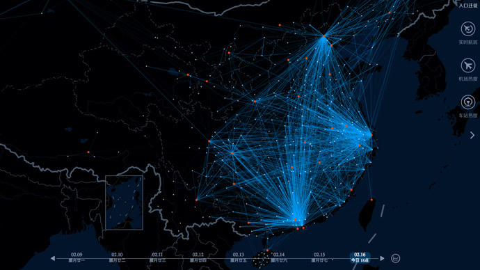 Long march: Chinese search engine uses heat map to chart massive New Year migration