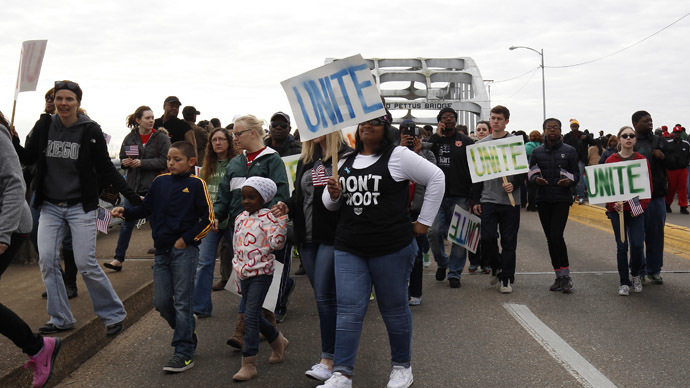 Black Lives Matter 70 000 March Across Bloody Sunday Bridge In Selma Photos Video Rt Usa News