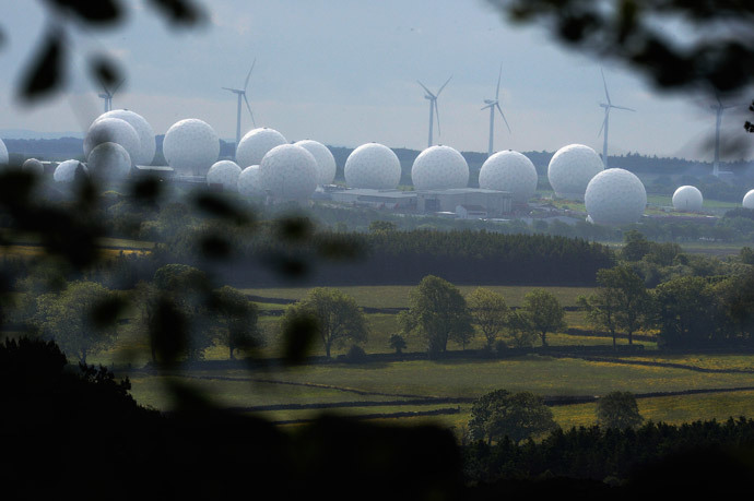 RAF Menwith Hill base, which provides communications and intelligence support services to the United Kingdom and the U.S., is pictured near Harrogate, northern England (Reuters / Nigel Roddis)