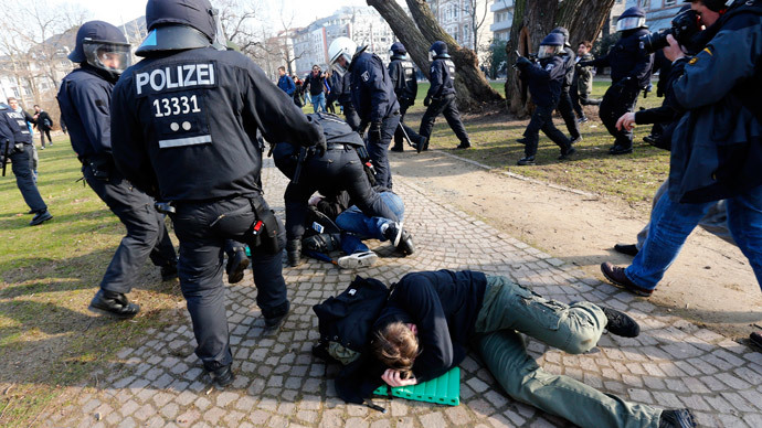 Thousands rally against ECB in Frankfurt