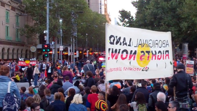 Rally against closure of indigenous communities in Australia