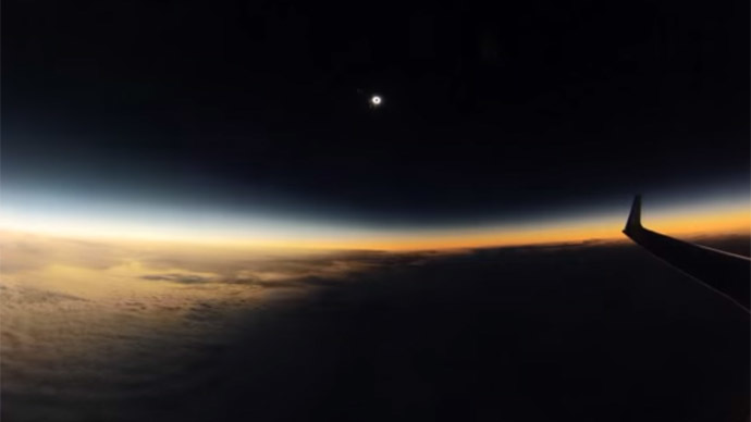 In the shadow of the moon: Spectacular plane’s view of the solar ...