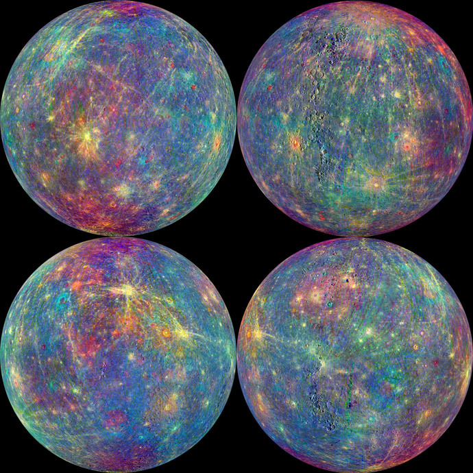 Images of the planet Mercury (Image Credit: NASA / Johns Hopkins University Applied Physics Laboratory / Carnegie Institution of Washington) 