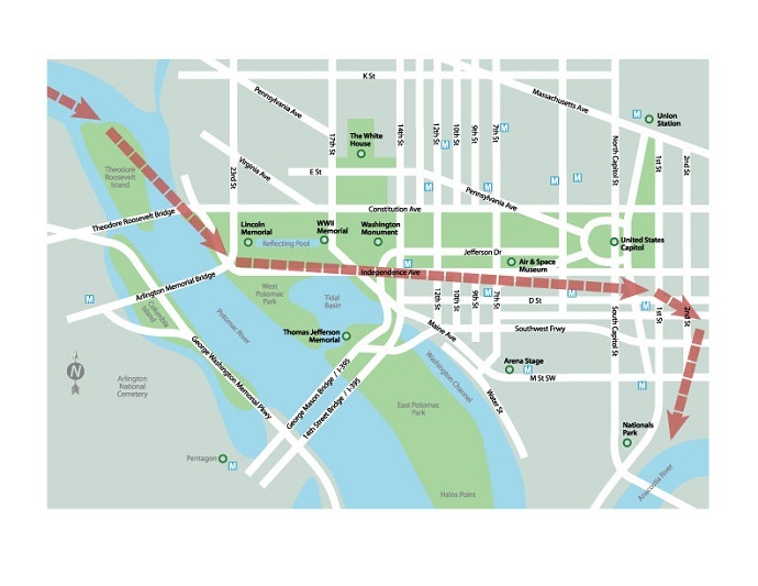 Route of the Arsenal of Democracy flyover (http://ww2flyover.org)