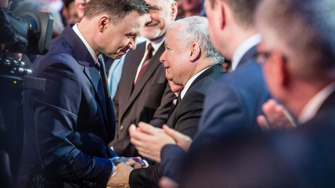 Andrzej Duda and Jaroslaw Kaczynski (AFP Photo/Wojtek Radwanski)