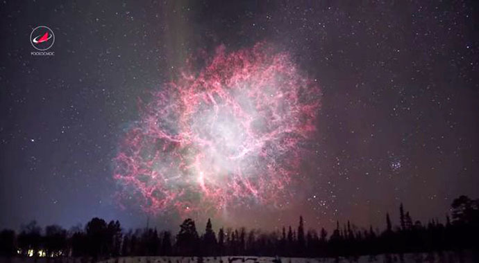 Crab Nebula (Still from youtube video/roskosmos studios)