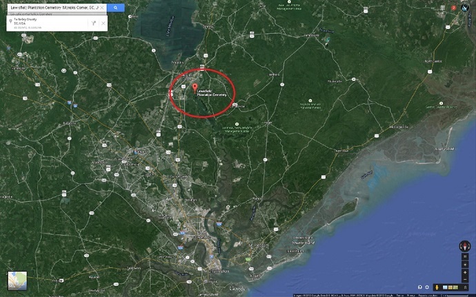 The crash site of the F-16 and Cessna planes (Google Maps)