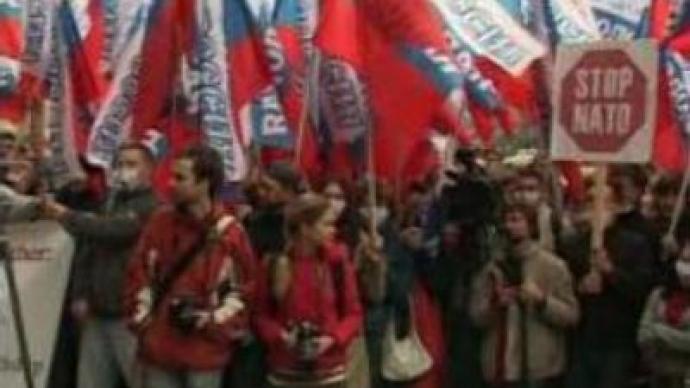 Anti-NATO demonstration in Moscow marks NATO’s 58th anniversary