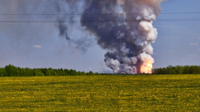 Ammunition depot fire injures twelve