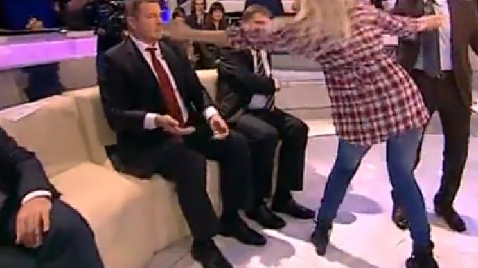 Barely a scuffle: FEMEN girl attacks MP