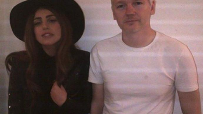 Lady Gaga drops in on Julian Assange for private dinner