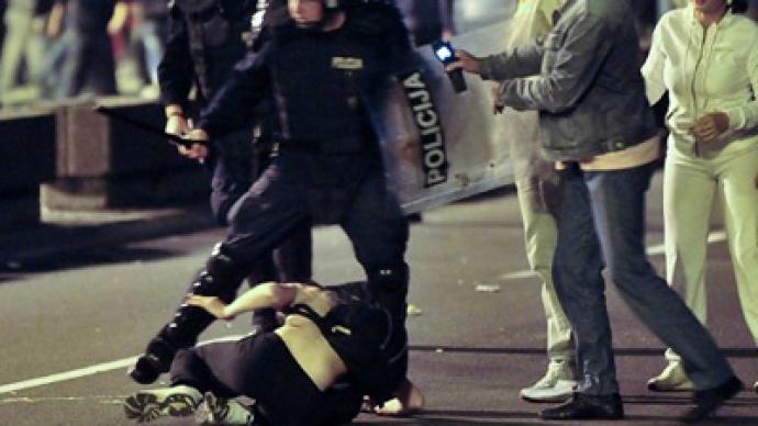 Thousands protested the arrest of Mladic in Serbian capital