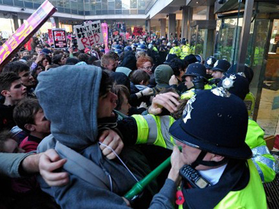 UK loads up rubber bullets for student march