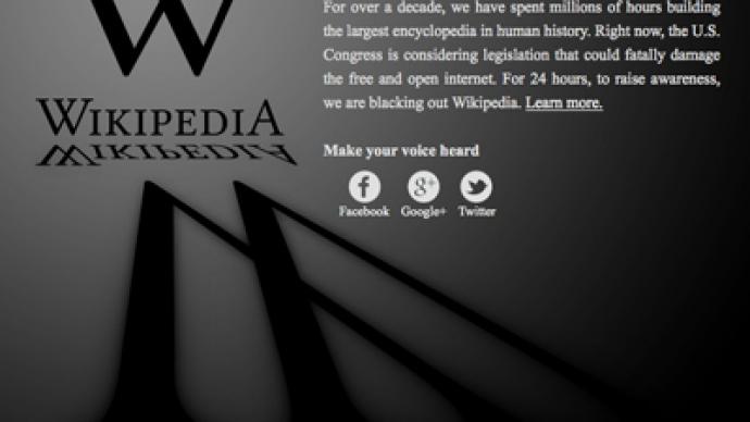 Wikipedia blackout: 24-hour strike against SOPA, PIPA is on