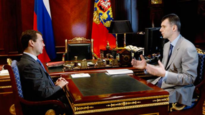 Medvedev supports Prokhorov as head of Right Cause