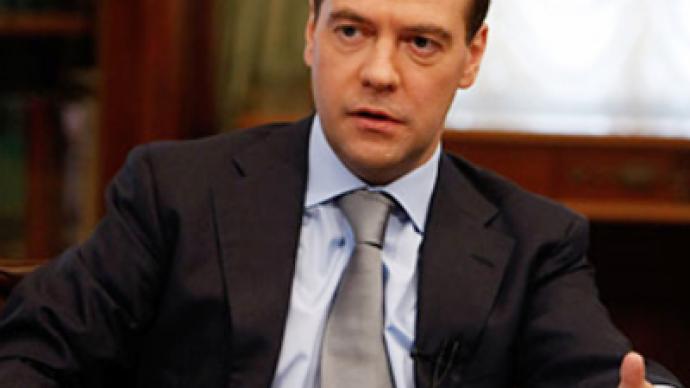 President Dmitry Medvedev talks to the Wall Street Journal