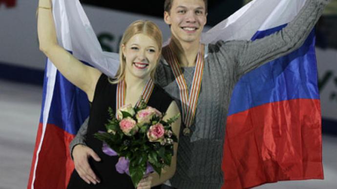 Russian dancers dominate European figure skating champs