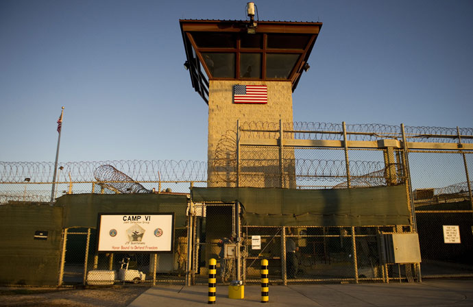 This image reviewed by the US military shows the front gate of "Camp Six" detention facility of the Joint Detention Group at the US Naval Station in Guantanamo Bay, Cuba.(AFP Photo / Jim Watson)