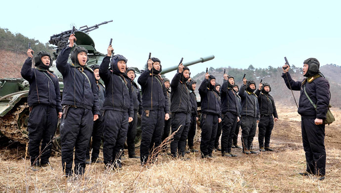 North Korean soldiers attend military drills in this picture released by the North's official KCNA news agency in Pyongyang March 20, 2013. (Reuters/KCNA)
