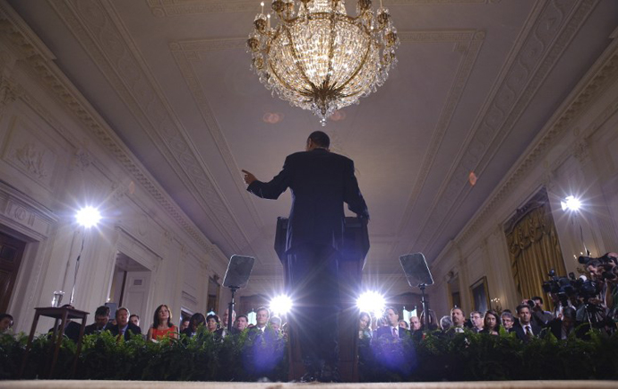 US President Barack Obama speaks during a press conference. (AFP Photo / Mandel Ngan)