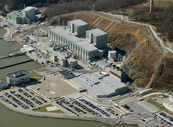 An aerial view of the Peach Bottom Atomic Power Station, a nuclear power plant in Delta, Pennsylvania (AFP Photo / Stan Honda)