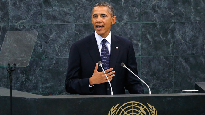 U.S. President Barack Obama addresses the 68th United Nations General Assembly at UN headquarters in New York, September 24, 2013 (Reuters / Mike Segar)