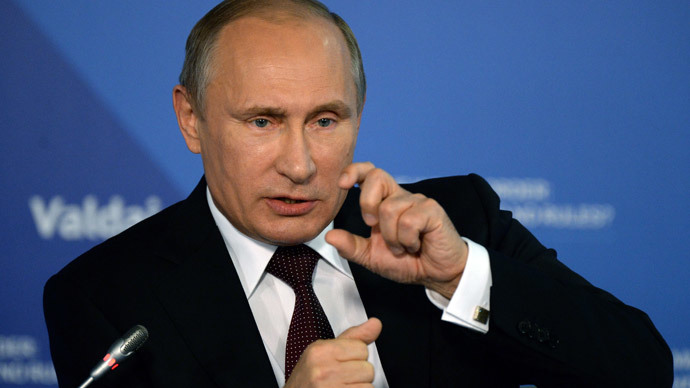 Russian President Vladimir Putin during the final plenary meeting of the 11th session of the Valdai International Discussion Club in Sochi.(RIA Novosti / Mikhail Voskresenskiy)