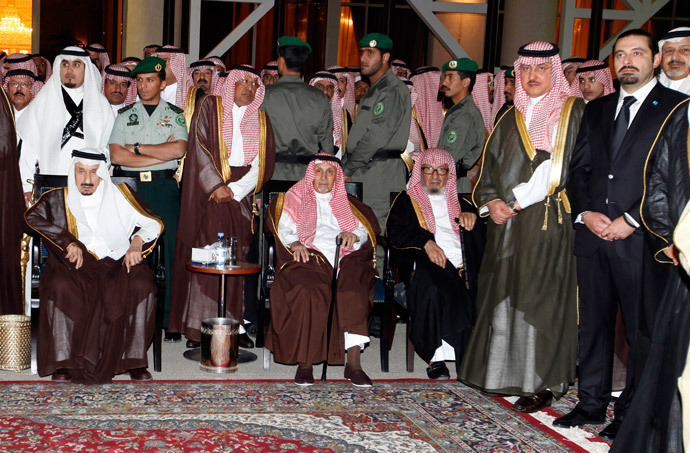 Saad al-Hariri (R), son of former Lebanese prime minister Rafiq Hariri, with other Saudi royal family members (Reuters / Hamad I Mohammed)