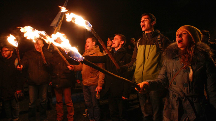 People take part in a rally at the Independence Square in Kiev November 21, 2014.(Reuters / Valentyn Ogirenko)