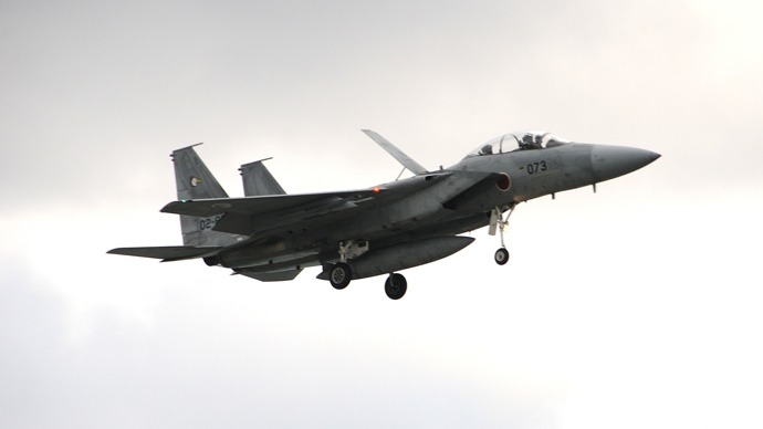 A Japanese fighter jet.(Photo by Andre Vltchek)