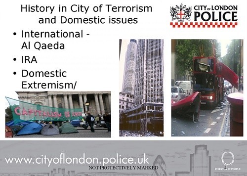 «Les vrais terroristes sont les banquiers» pour Occupy, qualifié ainsi par la police de Londres