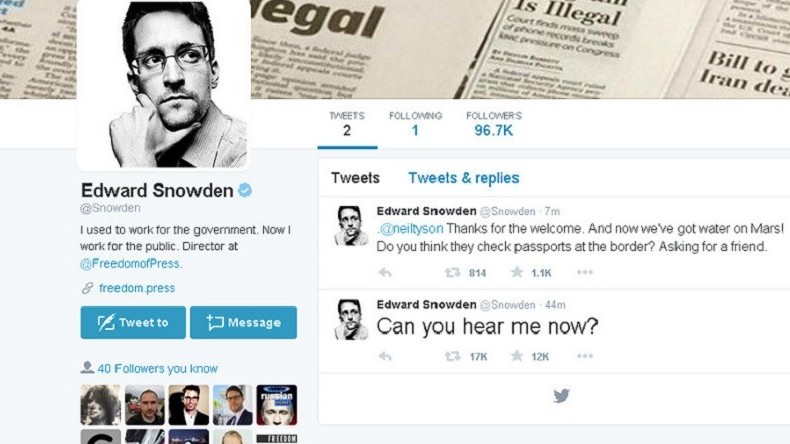Edward Snowden ouvre un compte Twitter et suit... la NSA !