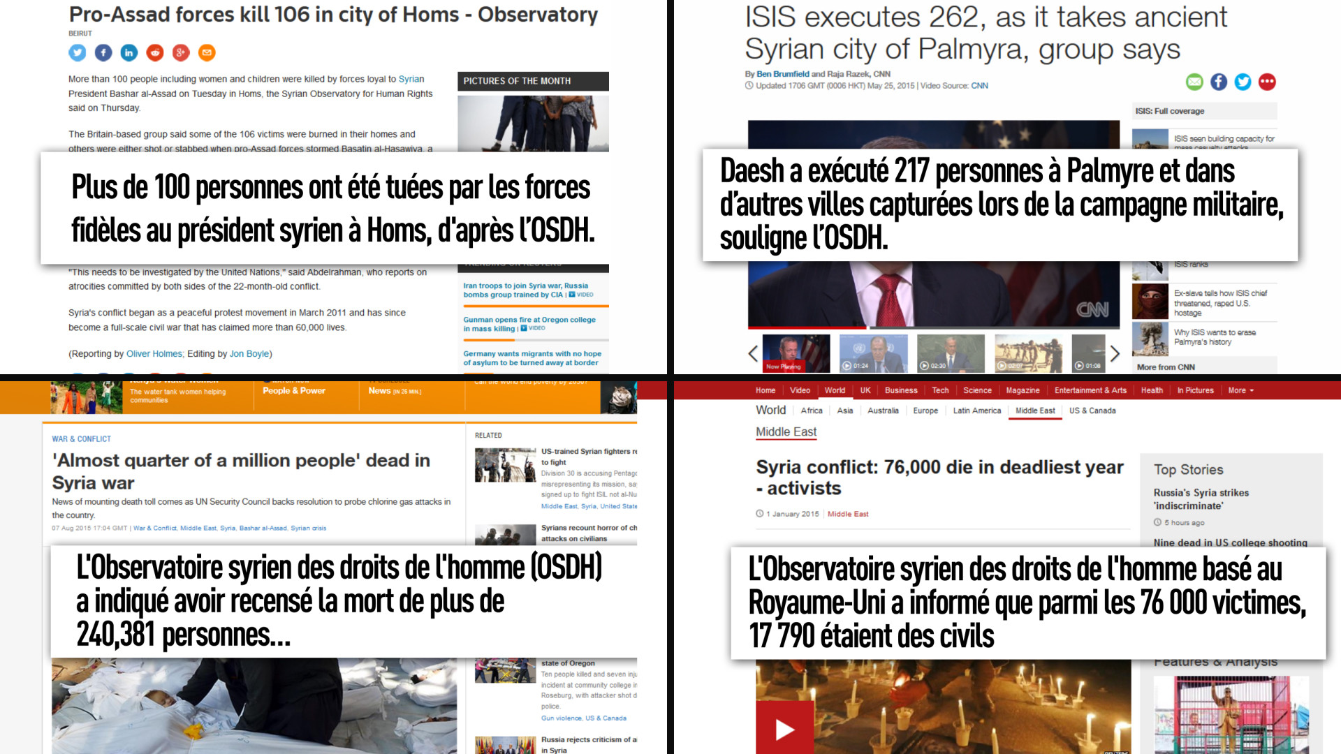 Qui se trouve derrière les sources accusant la Russie de frapper l'opposition en Syrie?