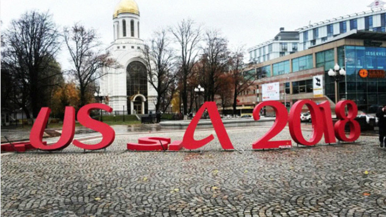 USA 2018 : L’écriteau dédié à la Coupe du monde à Kaliningrad endommagé (PHOTO)