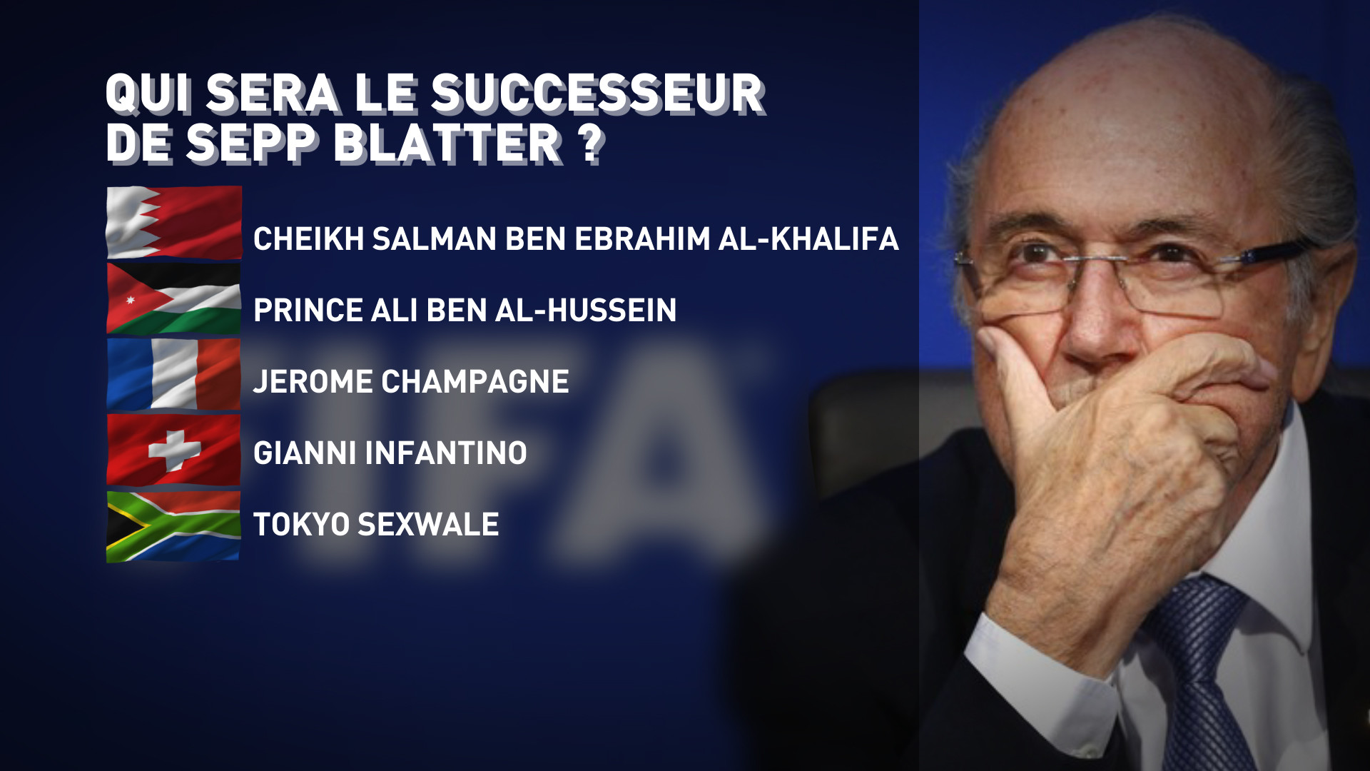 Cinq candidats à la conquête du trône de président de la FIFA