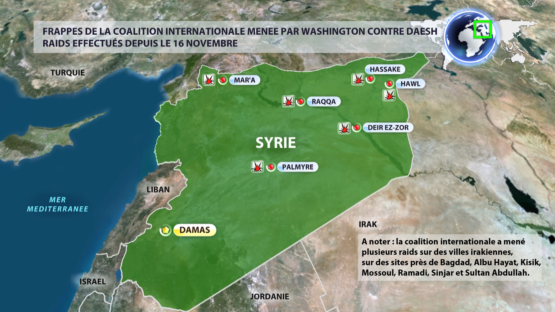 Qui frappe où en Syrie ? La réponse en image