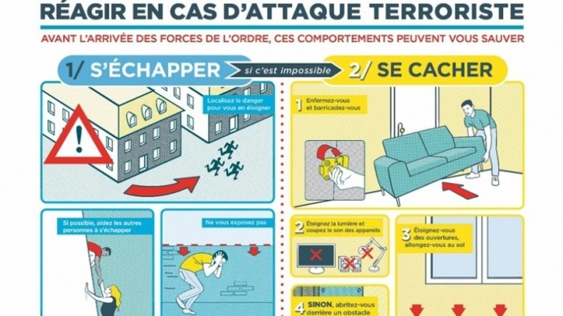 Comment réagir en cas d’attentat ? L’affiche du gouvernement raillée par les internautes