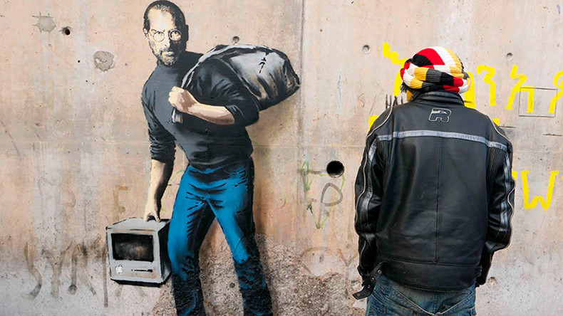 Le tag de Banksy représentant Steve Jobs dans la jungle de Calais, sera protégé par les autorités