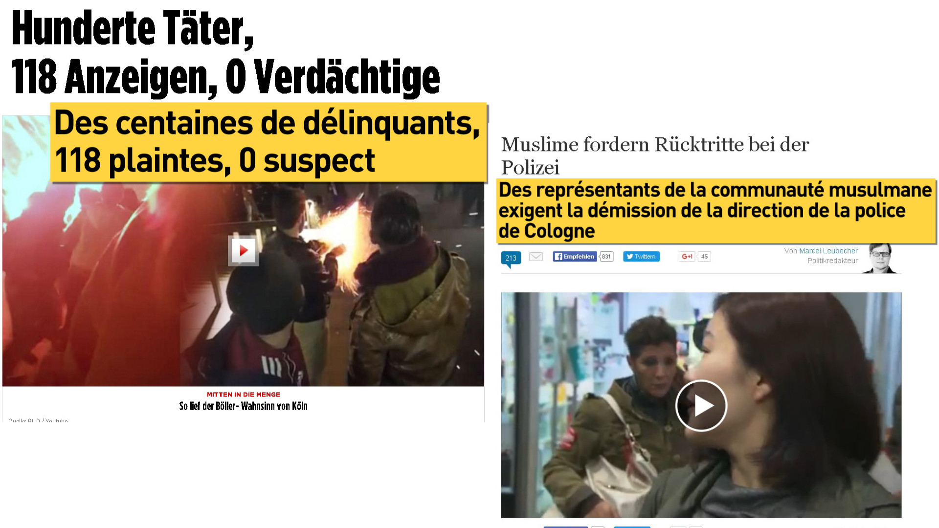 Agressions à Cologne : les médias allemands s’emparent de l’affaire