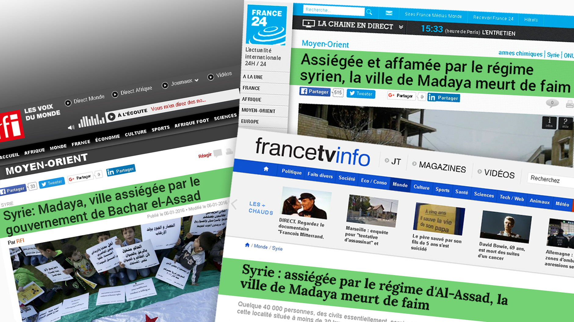 Syrie : les médias n’hésitent pas à publier de fausses images des affamés de Madaya