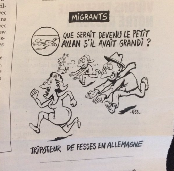 Le petit Aylan devenu prédateur sexuel, la caricature polémique de Charlie hebdo