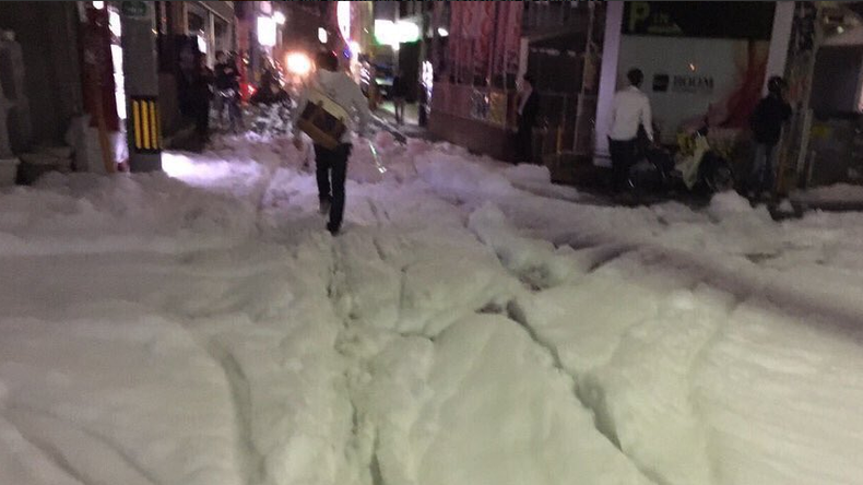 Une ville japonaise recouverte d'une mousse mystérieuse après les séismes (PHOTOS, VIDEO)