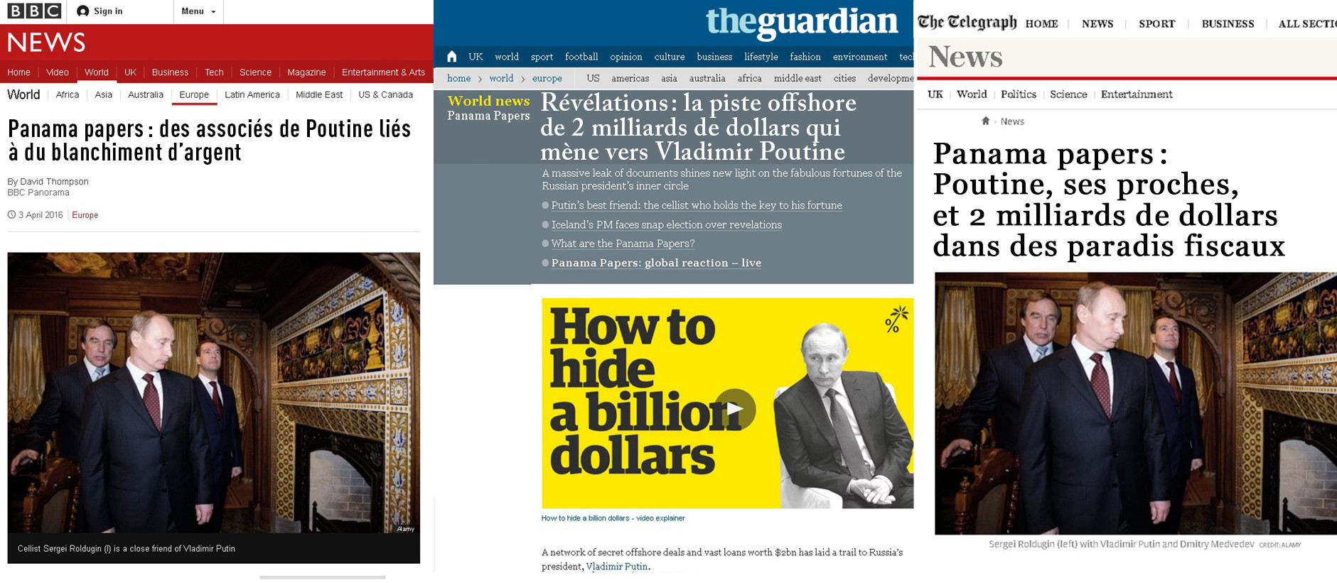Le père de Cameron impliqué dans un scandale fiscal, les médias anglais se focalisent sur Poutine