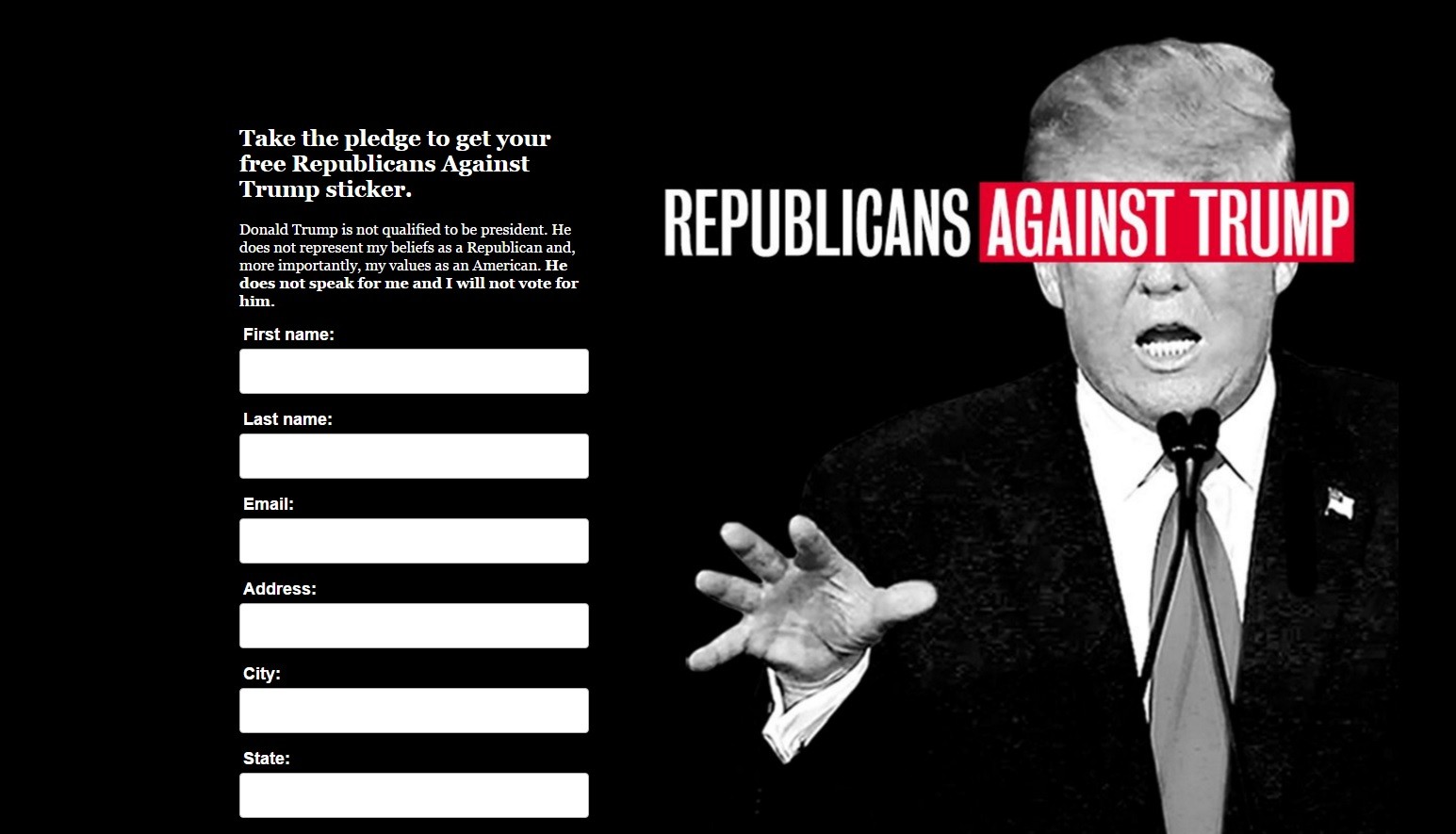Hillary Clinton aux Républicains : « Ne votez pas pour Trump ! »…et recevez un autocollant