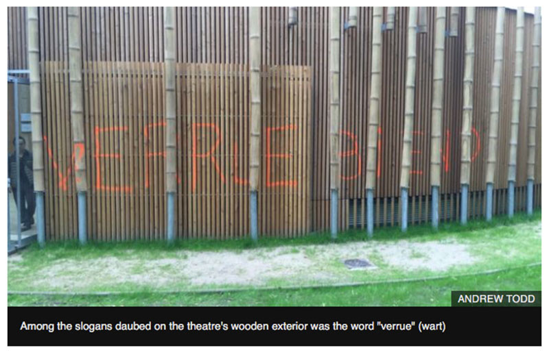 «Profanation politique» : un théâtre symbole de l'Entente cordiale vandalisé à Calais (PHOTOS)