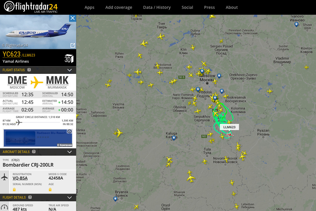 Un avion russe a atterri en urgence à l’aéroport de Domodedovo près de Moscou