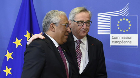 Jean-Claude Juncker,  président de la Commission européenne, avec le Premier ministre portugais  Antonio Costa 