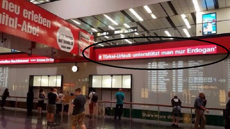 «Si vous allez en Turquie, vous soutenez Erdogan» : le message controversé de l'aéroport de Vienne